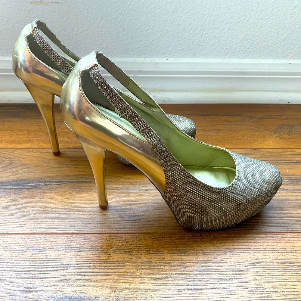 Guess Gold stiletto heels glitter 10